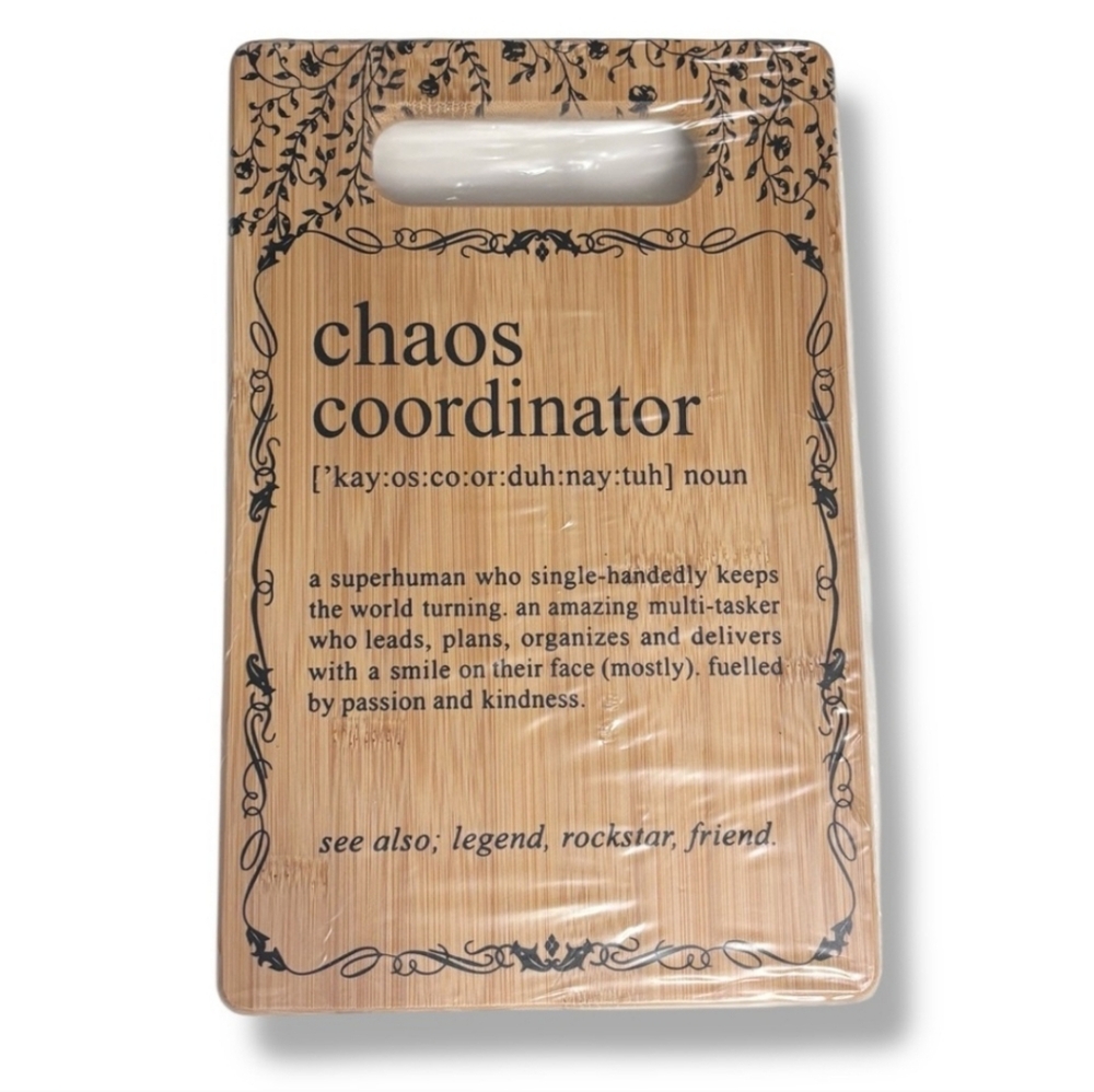 Custom Laser Engraved Bamboo Cutting Board 7.5” x 4.5” Chaos Coordinator…